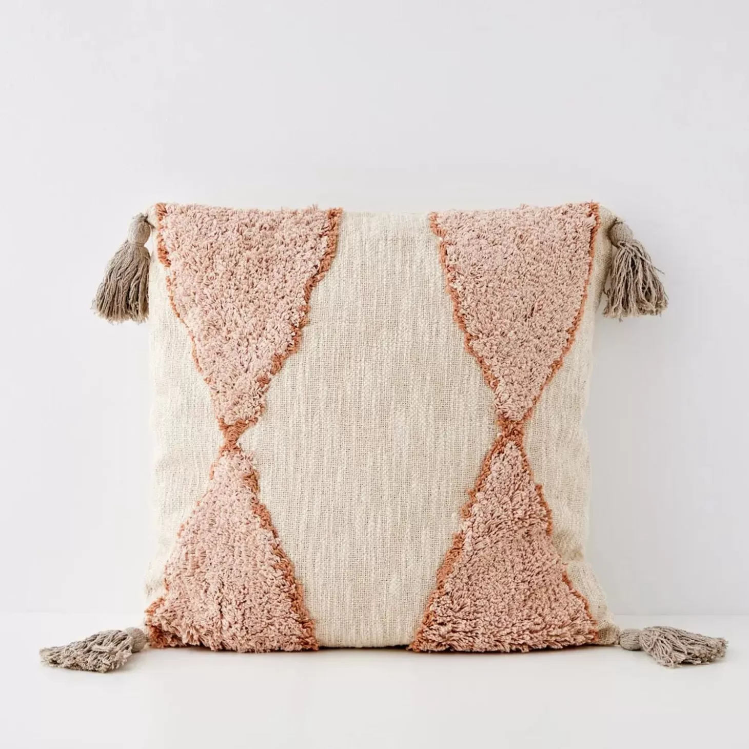 Shop GigiandTom Boho Cotton Cushion With Insert Nude/Pink