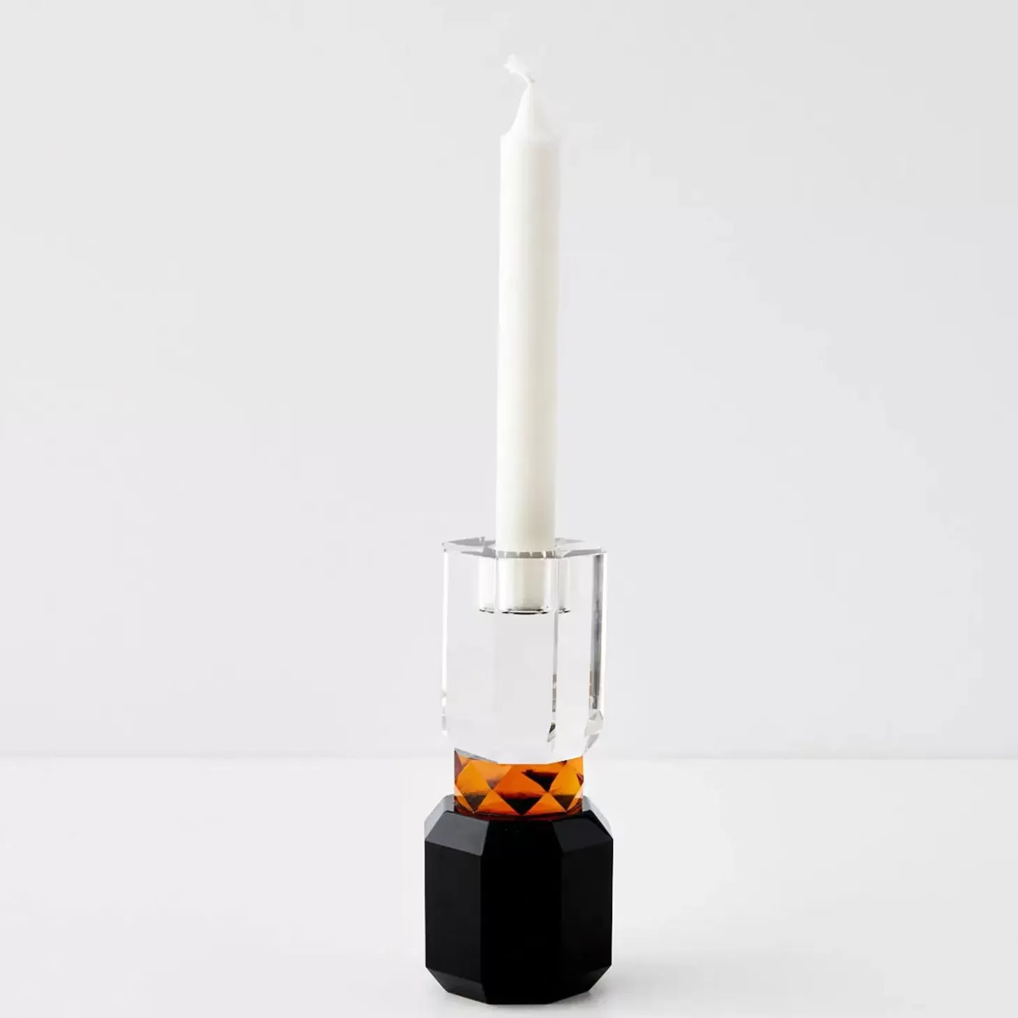 Flash Sale GigiandTom Brilliant Crystal Taper Candle Holder Clear Black