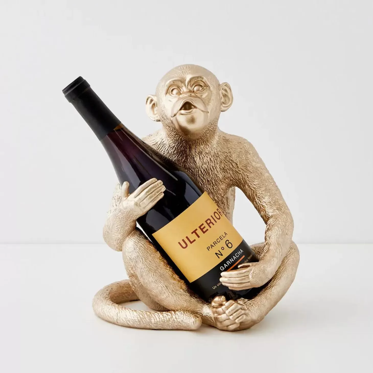 Best GigiandTom Charlie Chimp Resin Wine Holder Gold