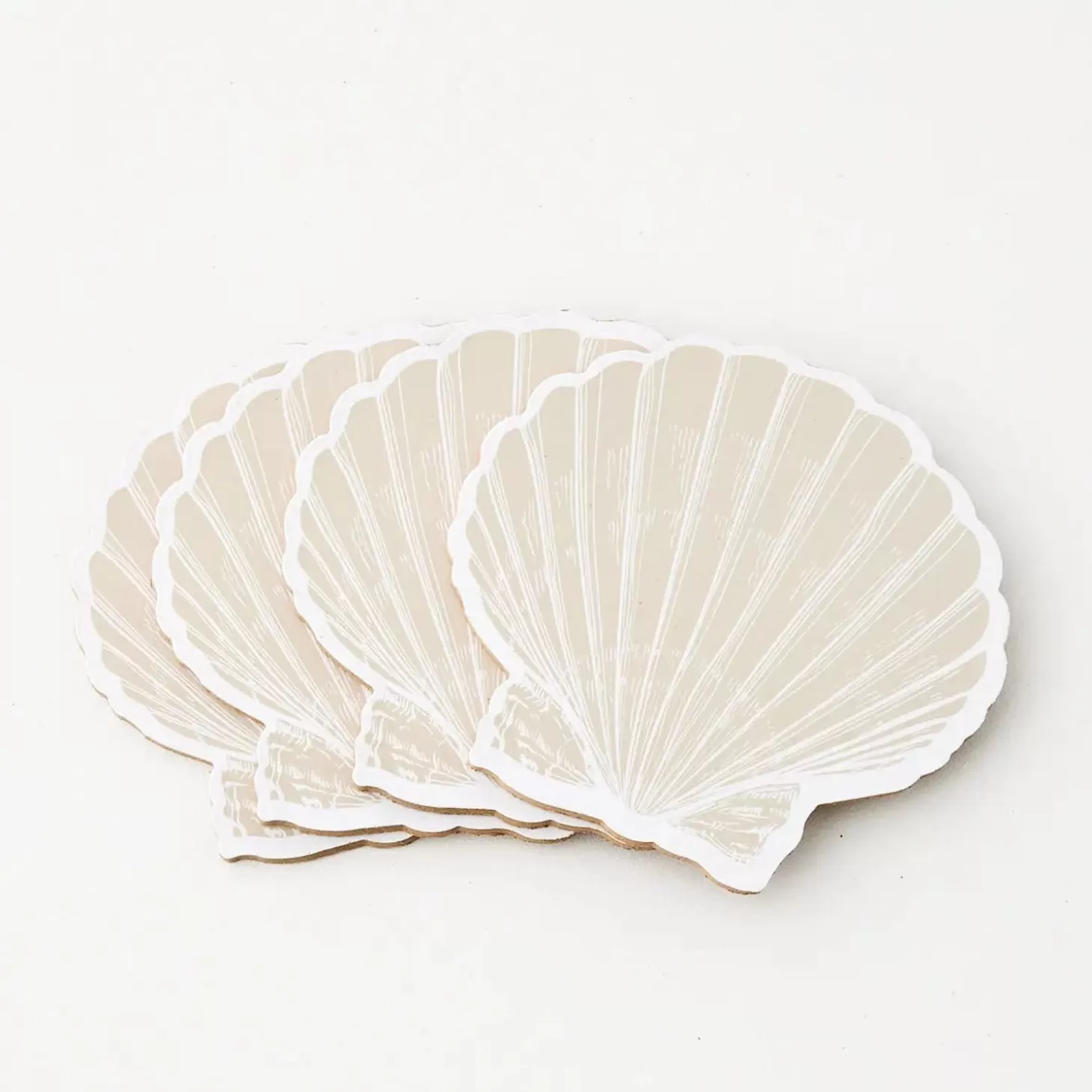 Hot GigiandTom Clam Shell Coaster Set Of 4 Natural