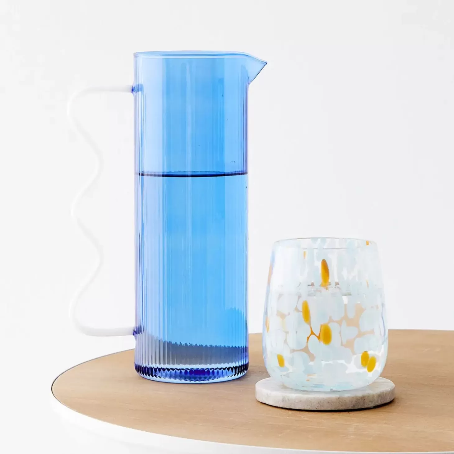 Online GigiandTom Dotted Glass Tumbler Blue/Orange