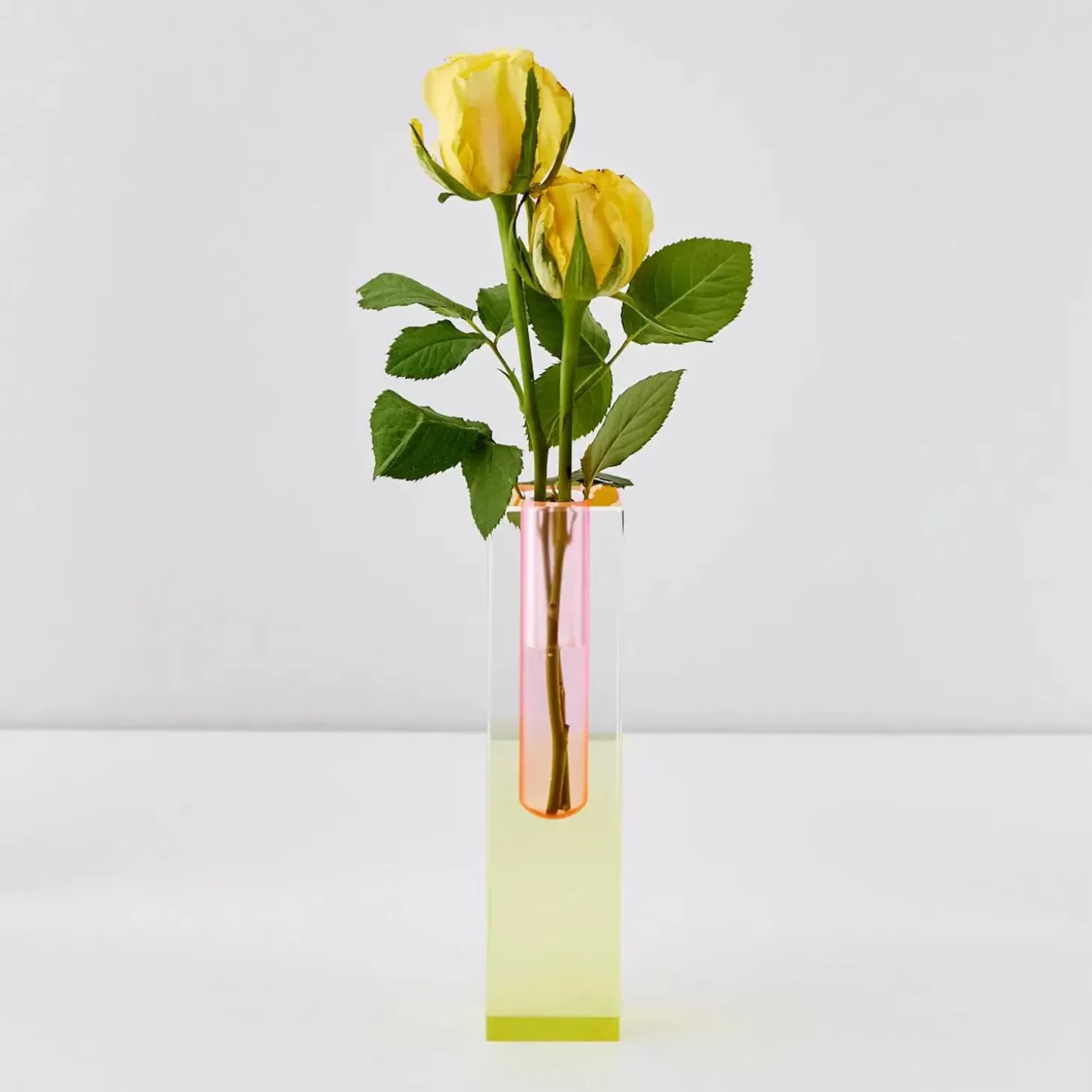 Fashion GigiandTom Kaleidoscope Ombre Acrylic Vase Yellow/Pink