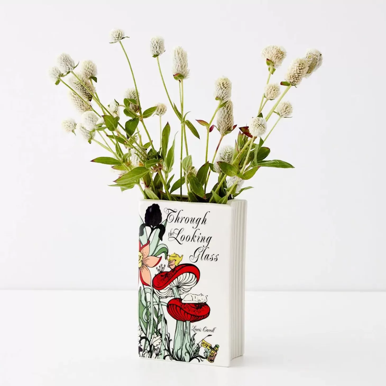 Clearance GigiandTom Looking Glass Ceramic Book Vase White