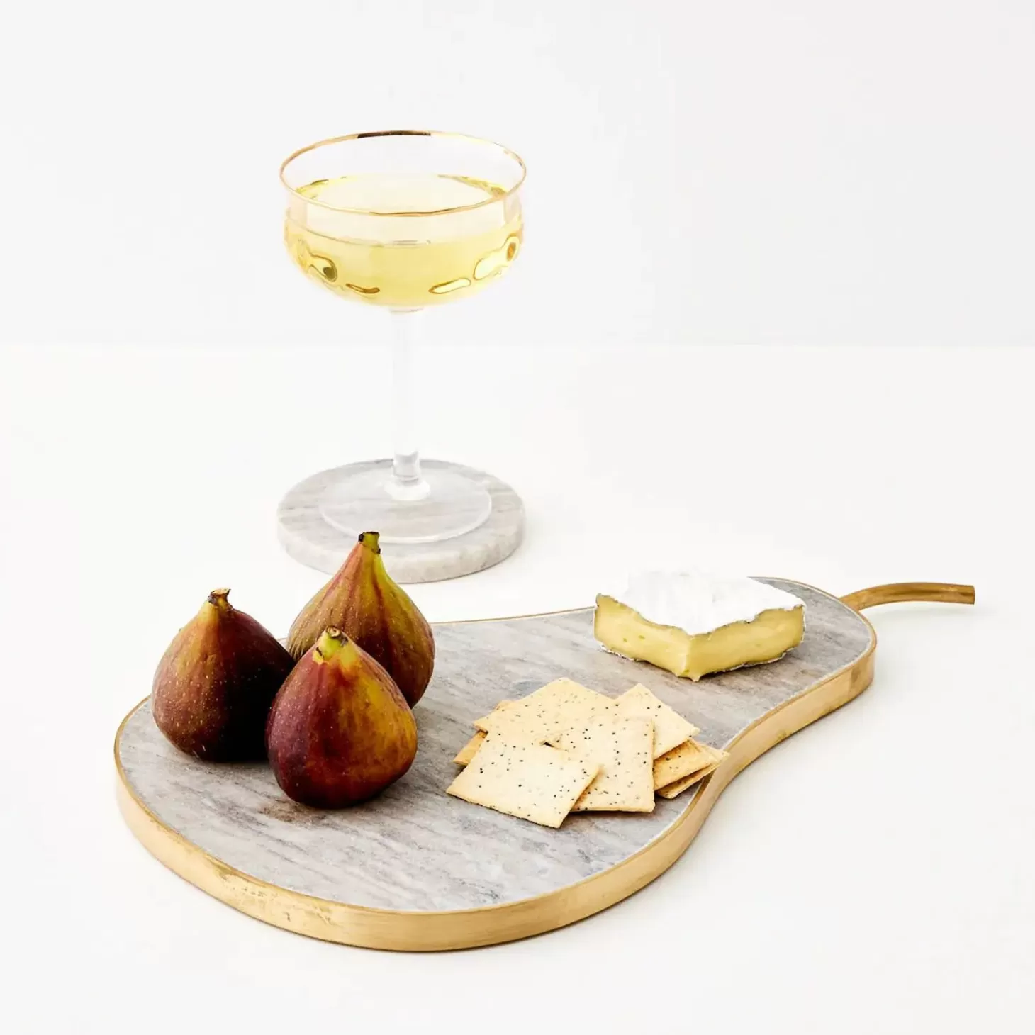 Flash Sale GigiandTom Lux Pear Marble & Brass Charcuterie Board