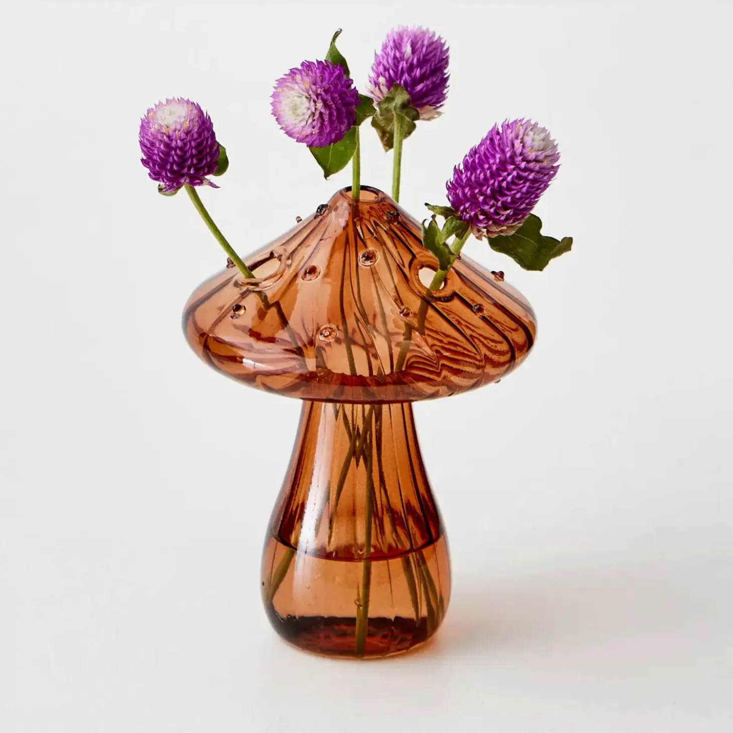 Shop GigiandTom Mushroom Coloured Glass Vase Amber