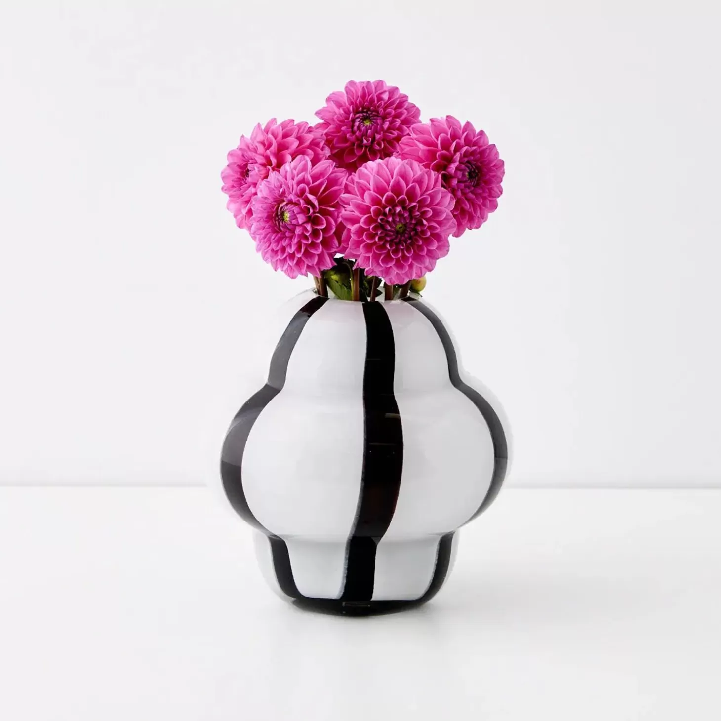 Shop GigiandTom Ribboned Coloured Glass Vase White/Black