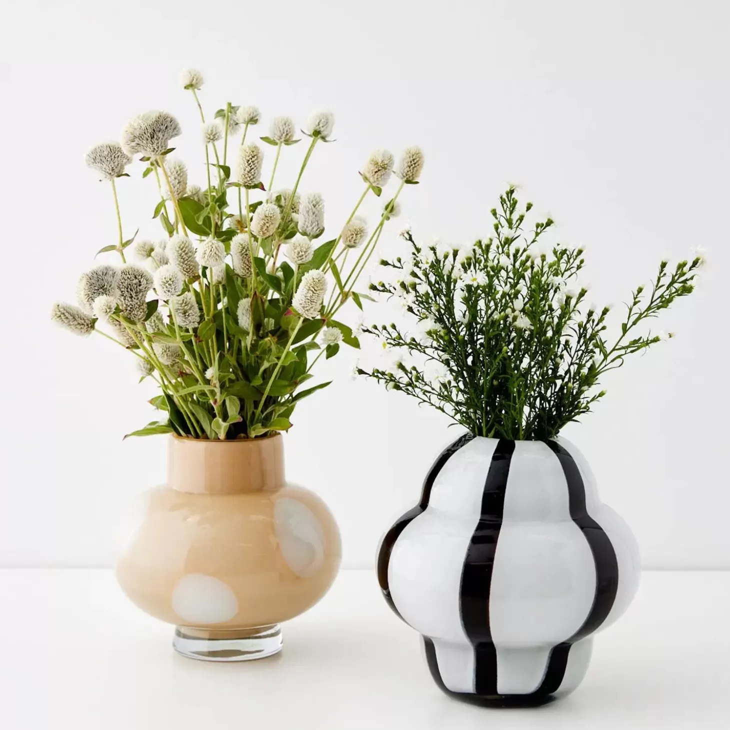 Shop GigiandTom Ribboned Coloured Glass Vase White/Black