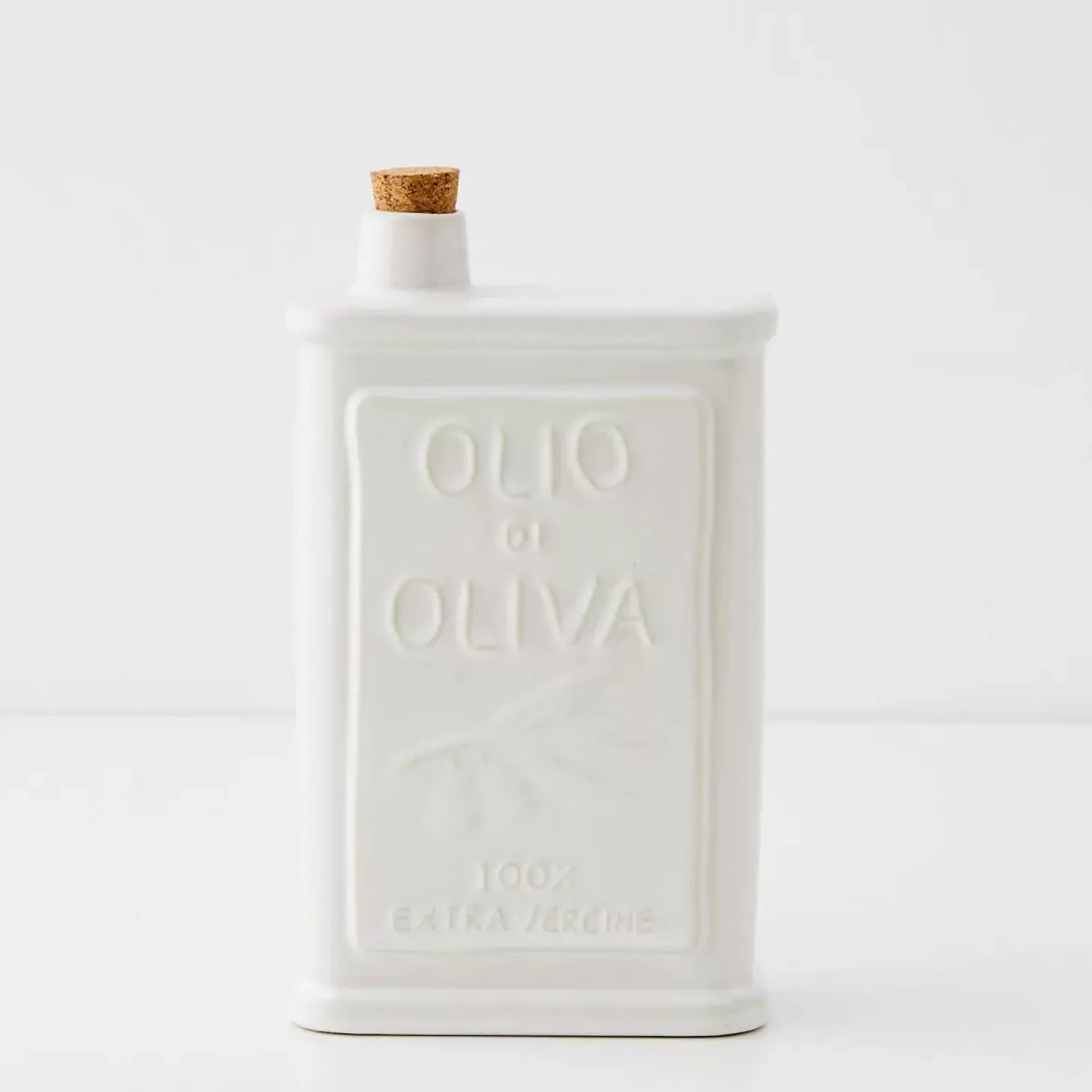 New GigiandTom Sicilian Ceramic Olive Oil Bottle Ivory