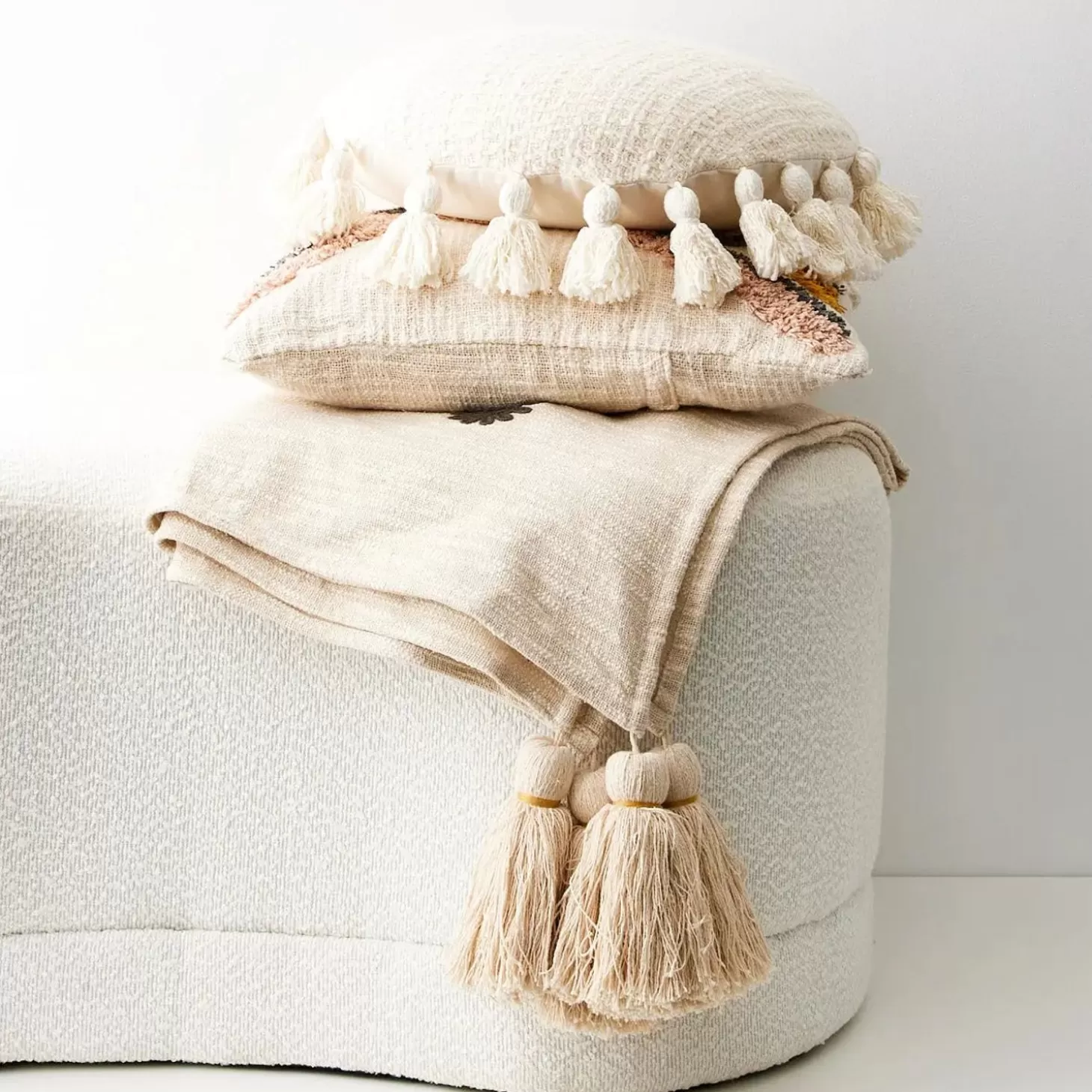 Outlet GigiandTom Spring Cotton Throw Blanket Off White