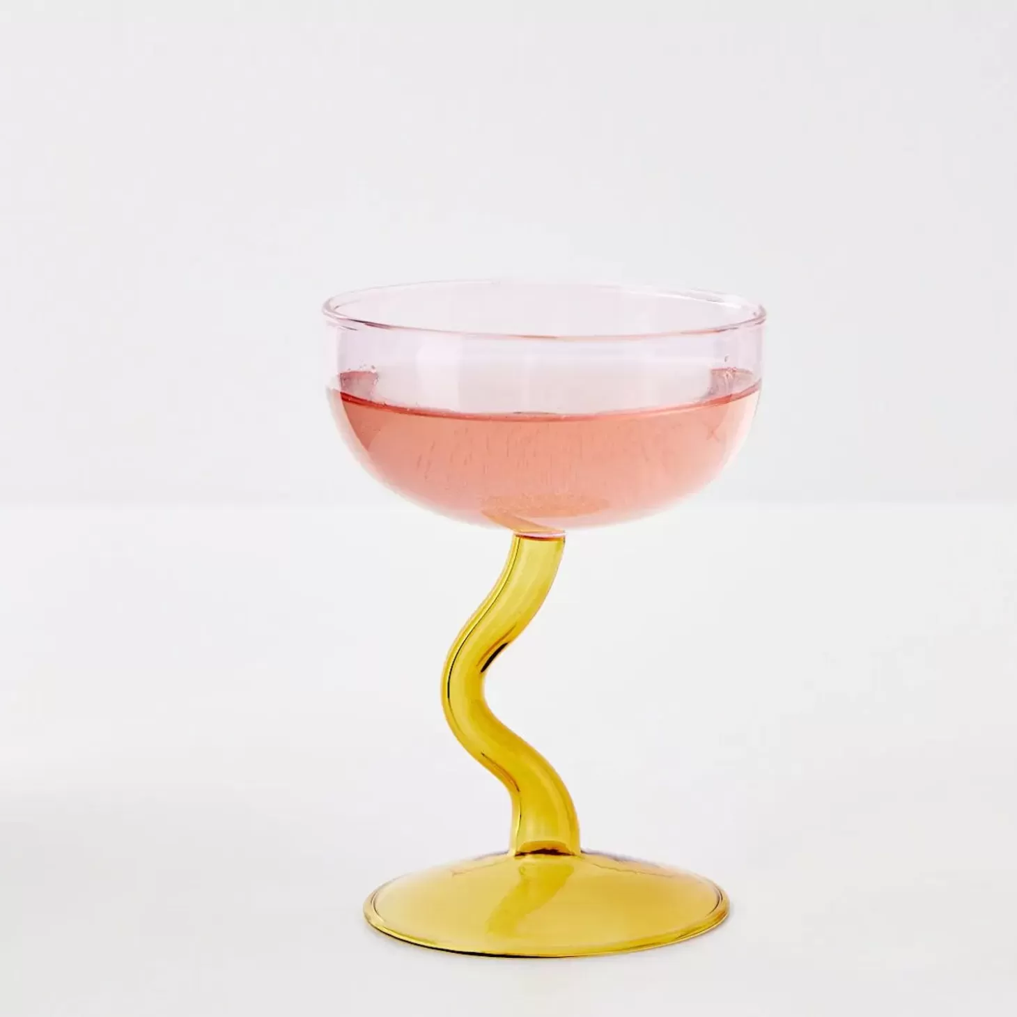 Clearance GigiandTom Swirl Stem Cocktail Glass Pink/Amber