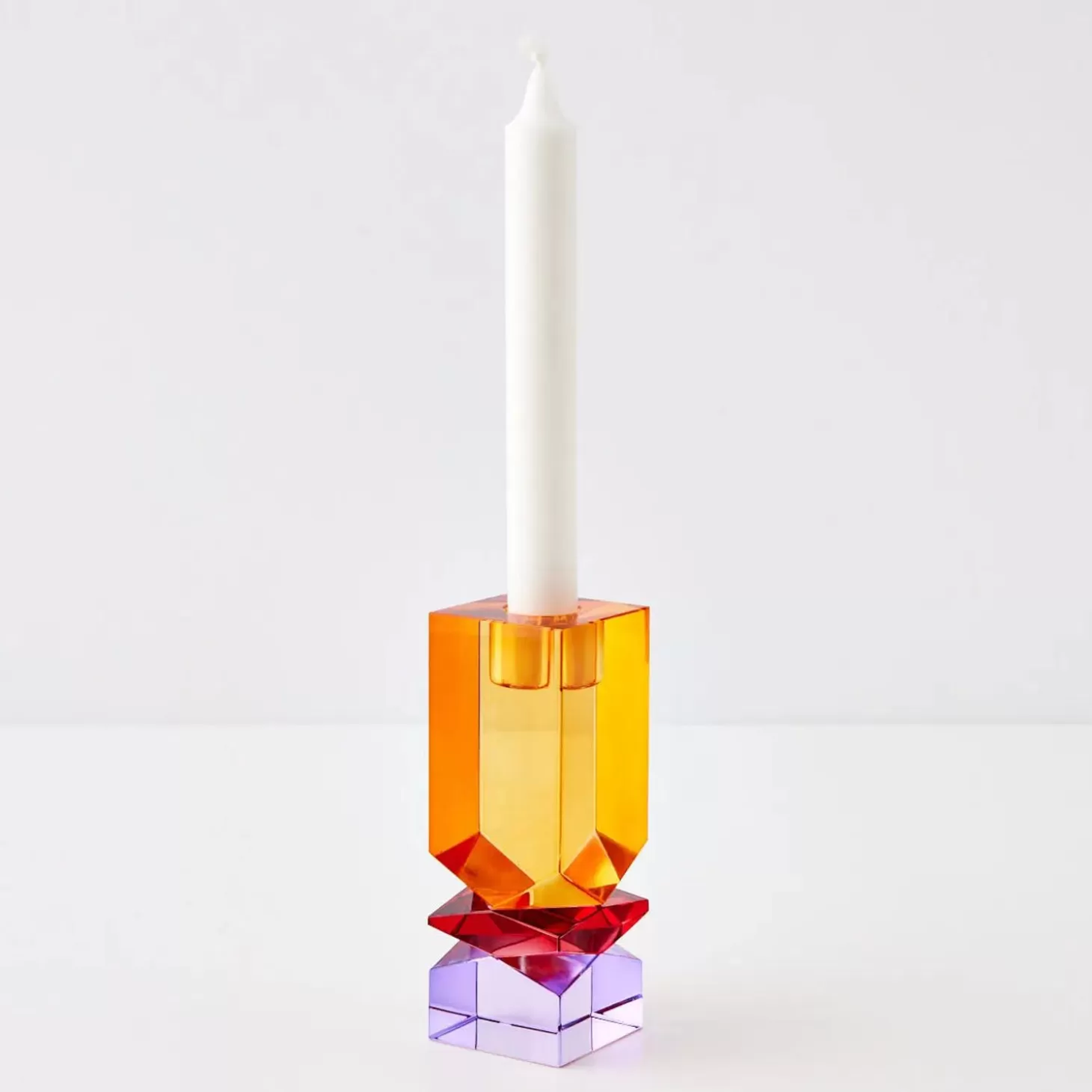 Best Sale GigiandTom Technicolour Crystal Taper Candle Holder Amber Purple